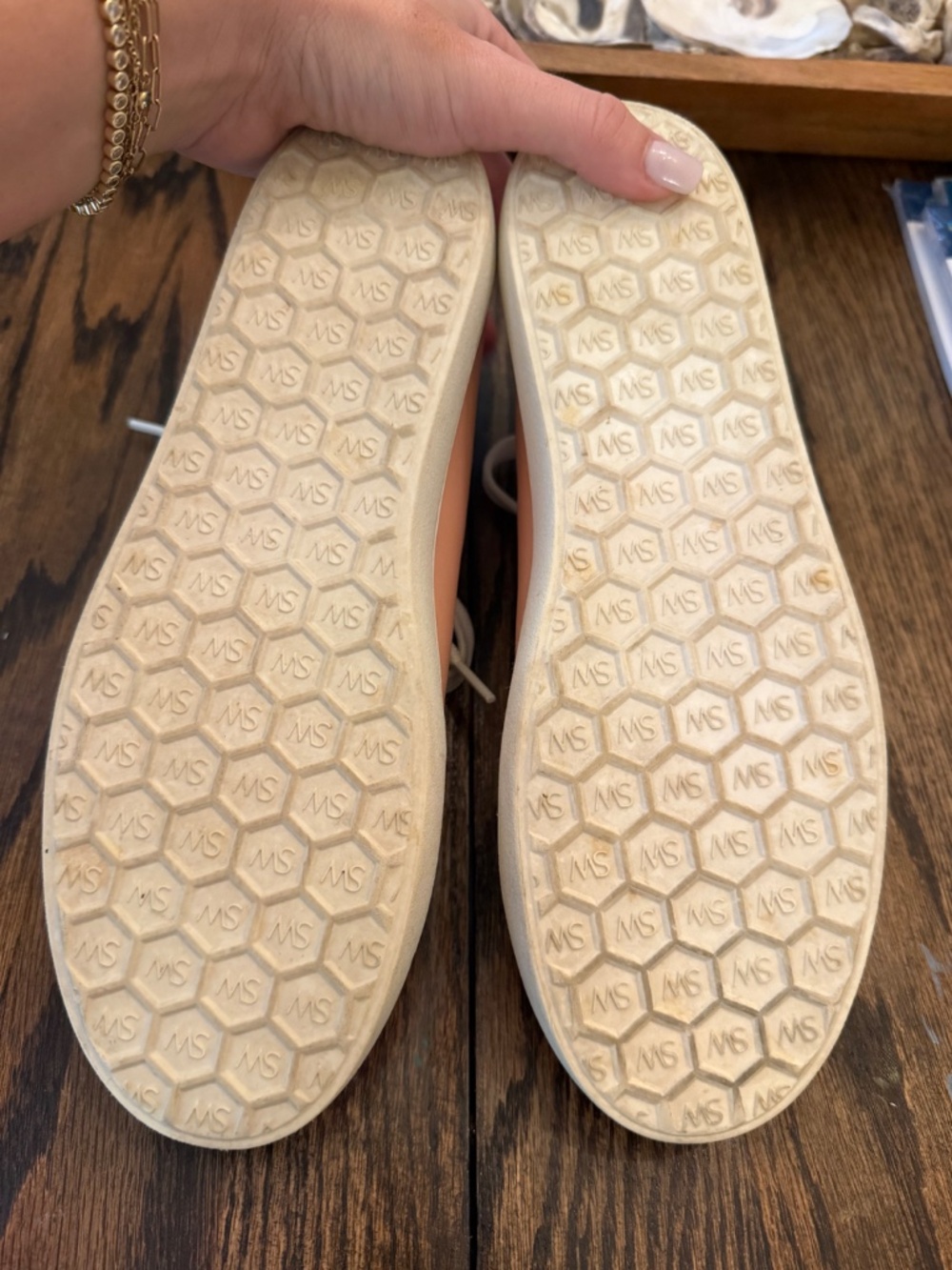 Stuart Weitzman Pink Leather Pearl-Embellished Sneakers - Picture 5 of 5